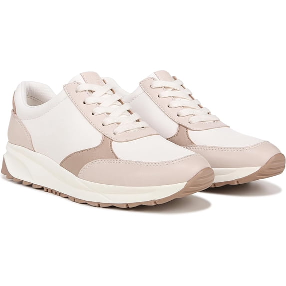 Naturalizer Womens Shay Lace Up Fashion Sneaker Beige Multi Leather 8.5M