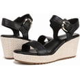 thumbnail image 1 of Naturalizer Womens Stella Open Toe Wedge Sandal Black Leather 9M, 1 of 5