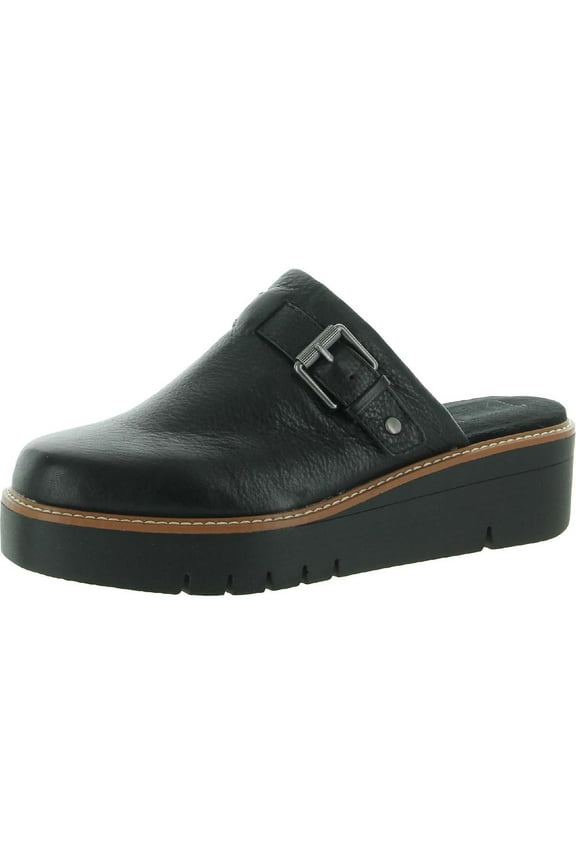 Womens Wayde Leather Flatform Slip-On Shoes Black 6.5 Medium (B,M)