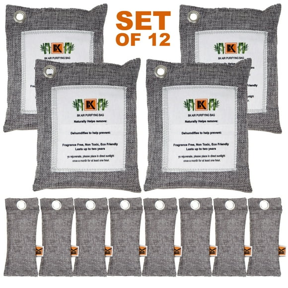 Naturally Activated Bamboo Charcoal Air Purifying Bag - Set of 12
