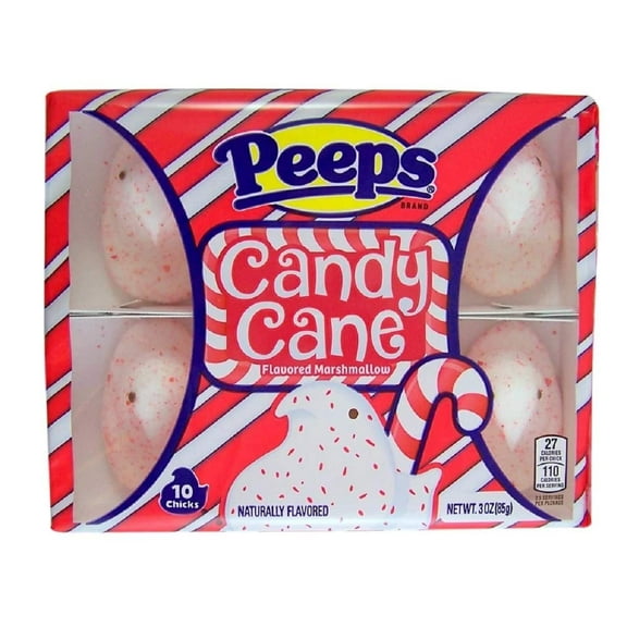 Naturally Flavored Candy Cane Marshmallow Peep - 10 Chicks Net Wt 3 Oz