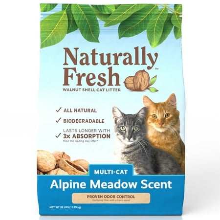 Naturally Fresh Walnut-Based Alpine Meadow® Scent Multi-Cat Quick-Clumping Cat Litter 26 lb. Bag