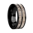 thumbnail image 1 of Naturally Harvested Deer Antler Inlay Black Titanium Wedding Ring, 8mm, Size 7.5, 1 of 4