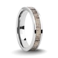 thumbnail image 1 of Naturally Harvested Deer Antler Inlay Titanium Wedding Ring, 4mm, Size 9, 1 of 4