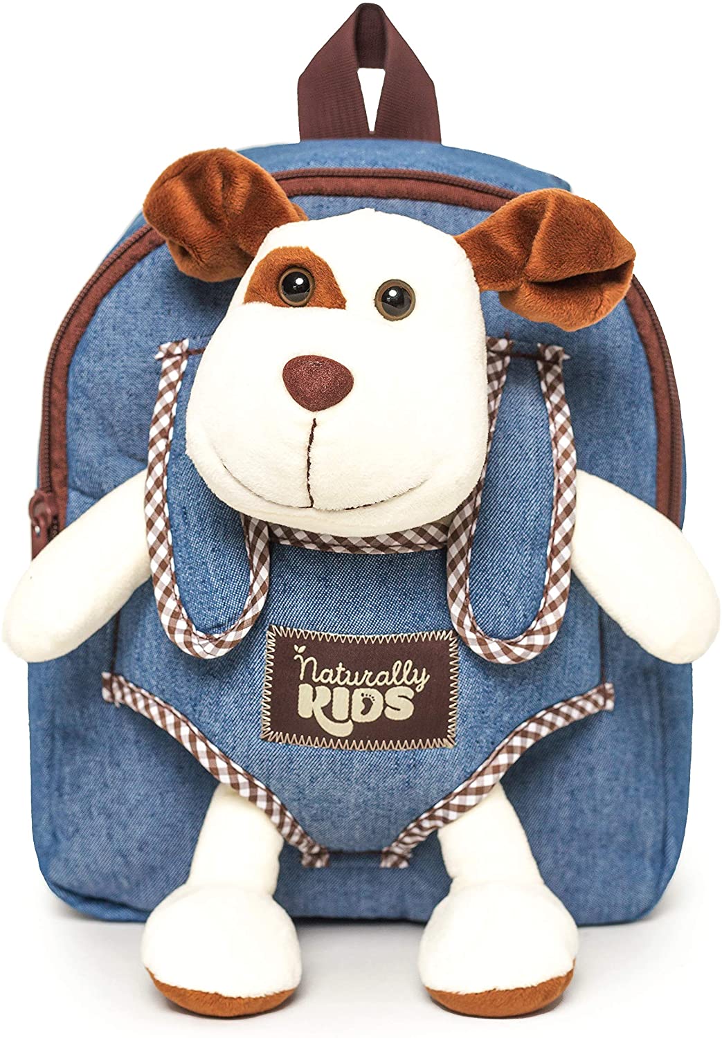 Naturally KIDS Small Backpack w Stuffed Animal Dog Plush Toy - Toddler Backpack for Boy Backpack for Kids - Toys for Kids Ages 3 4 5 6 7 Toys for 3 Year Old Boys Puppy Backpack - 4 Year Old Girl Gift - image 1 of 9