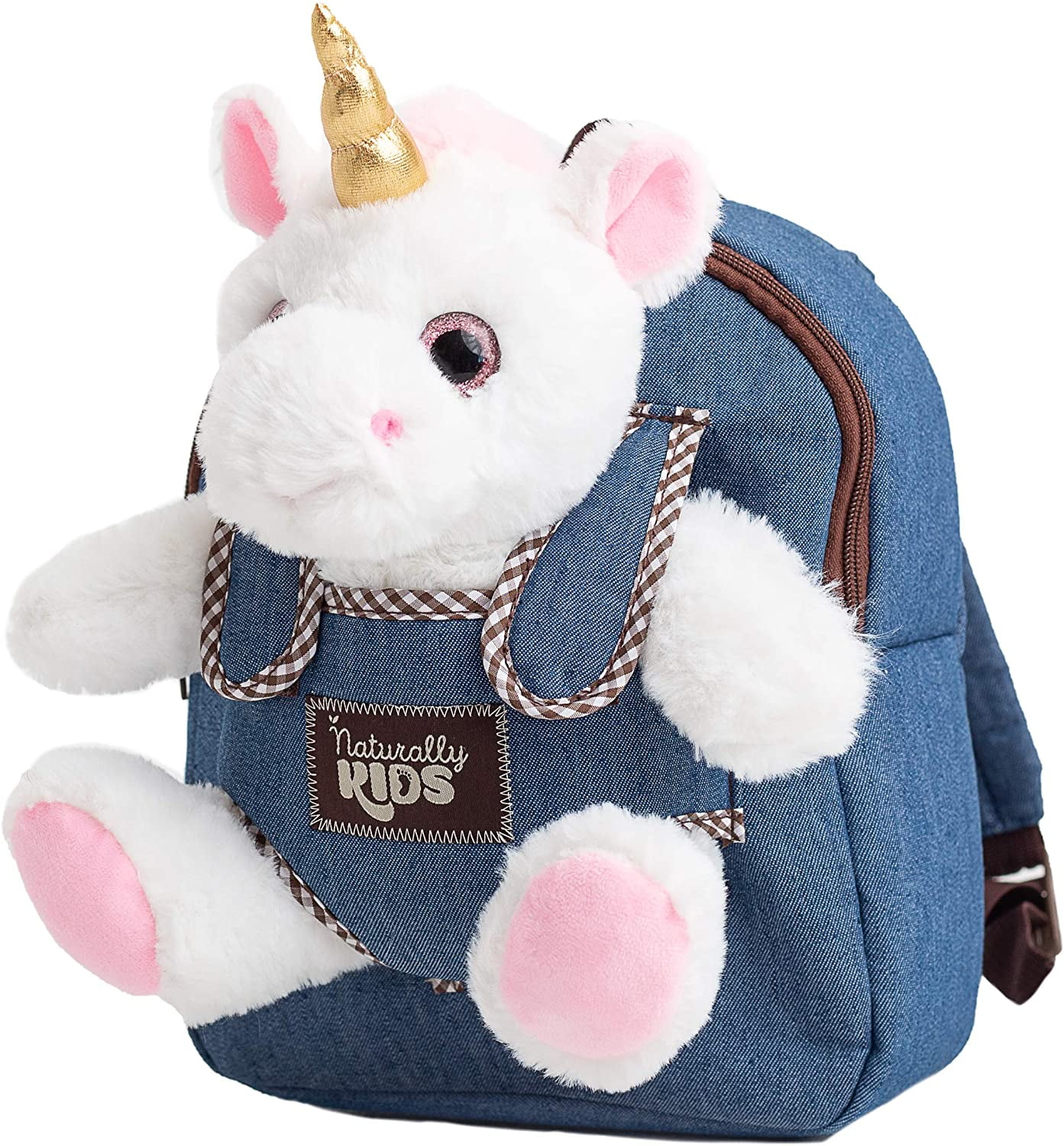 Naturally Kids Small Unicorn Backpack for Girls Unicorn Toys for Girls - Unicorns Gifts for Girls Age 5- Unicorn Stuffed Animal for Girls - Unicorn