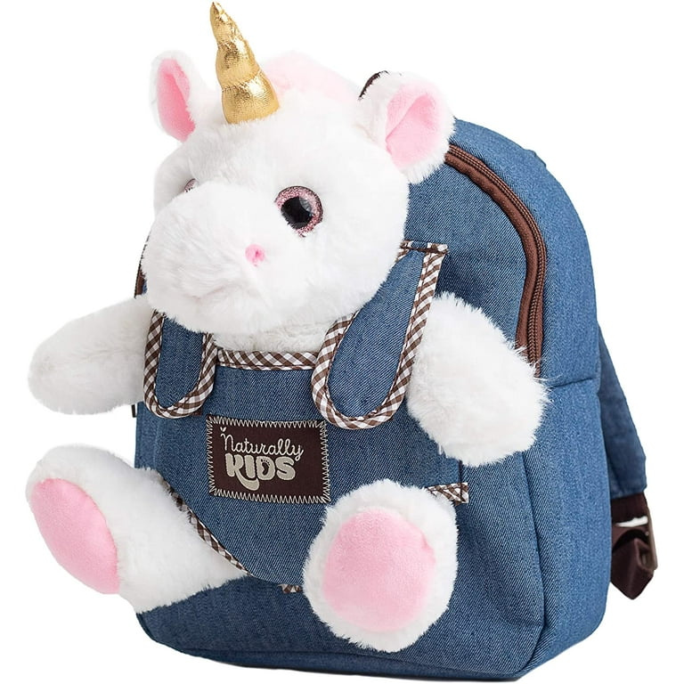 Naturally KIDS Small Unicorn Backpack with Plush Toy Perfect