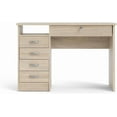 thumbnail image 1 of Naturally Nice Rectangular Writing Desk with 5 Drawers Wood Metal Finish Type in Truffle Color with Lockable Keys, Freestanding, Ergonomic - 19" D x 43" W x 30" H Oak Structure, 1 of 6