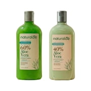 Naturaloe - Glow & Hydration Shampoo + Conditioner - 24 fl oz - 100% Vegan formula infused with Aloe vera gel - Eco-friendly, Cruelty-free, no parabens no silicones