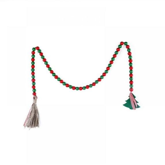 Naturalour Christmas Wooden Bead Garland Red White Green Garland for Christmas Tree Holiday Decor