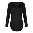 thumbnail image 1 of Naturalour Women's V Neck T Shirt Long Sleeve Cross Loose Casual Tops, 1 of 5