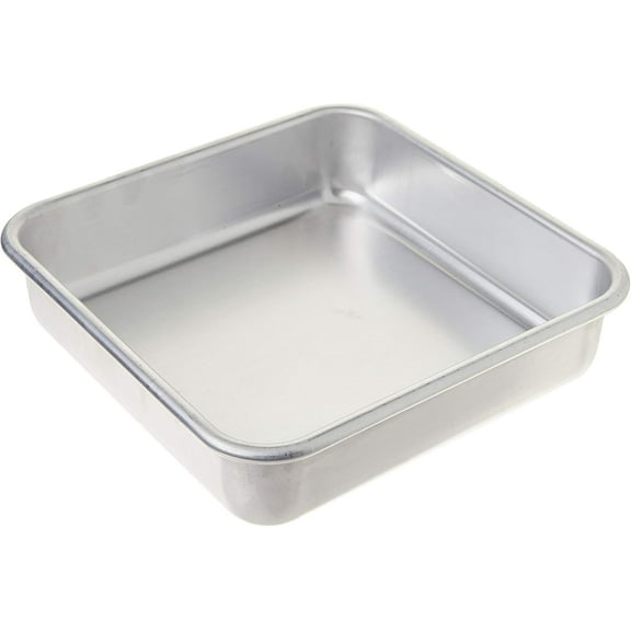Naturals Aluminum Commercial 8" x 8" Square Cake Pan, 8 by 8 inches, Silver