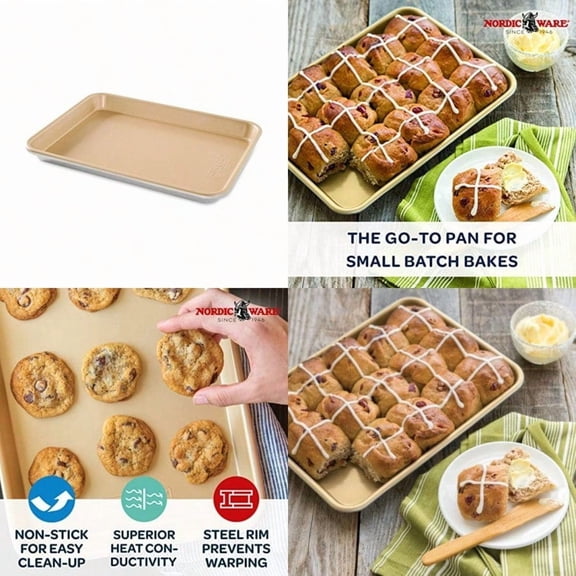 Naturals Aluminum NonStick Baker's Quarter Sheet Small Gold