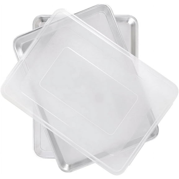 Half Sheet Set -Aluminum Commercial Quality Sheet Pan for Baking or Roasting, Encapsulated Galvanized Steel Rim Prevents Warping