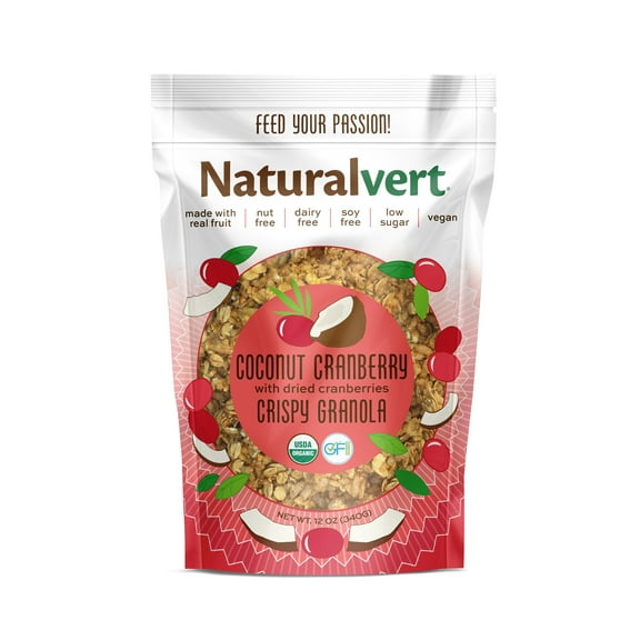 Naturalvert Organic, Gluten free, Vegan granola- Coconut Cranberry Vegan (12oz)