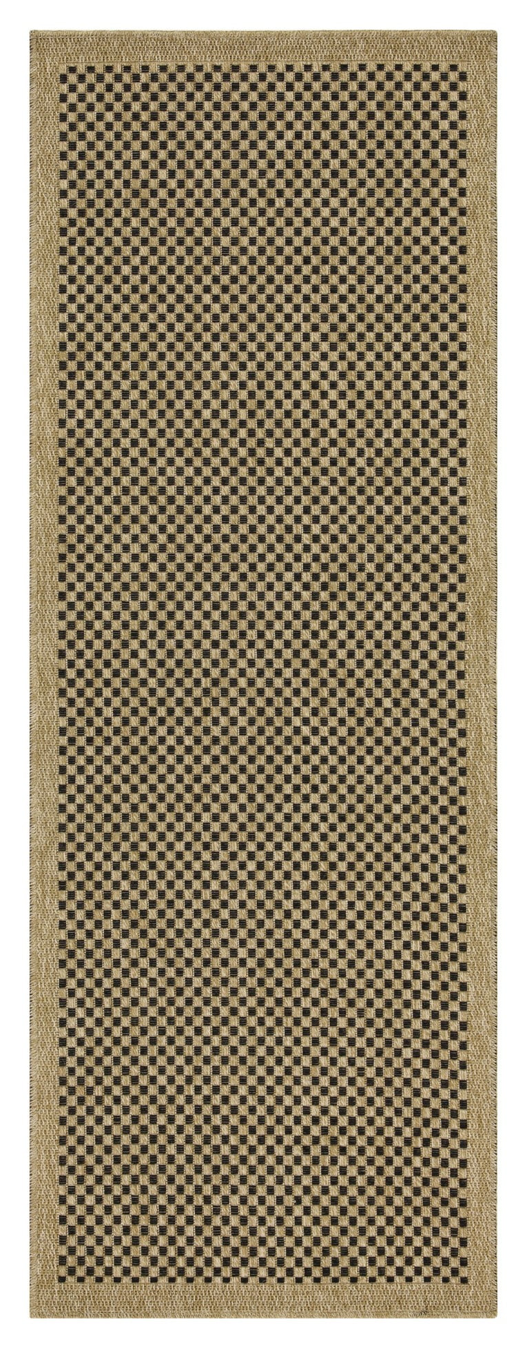Nature 1003NTL Jute/Black 2'7" x 7'3" Indoor / Outdoor Rug