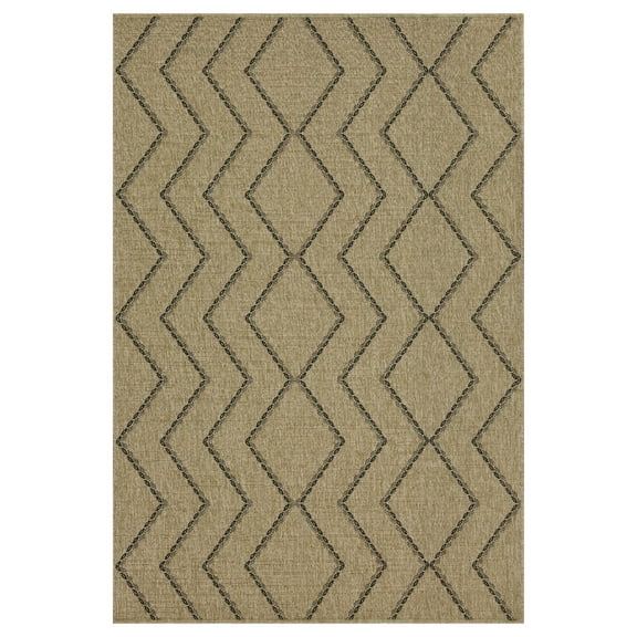 Nature 1010NTL Jute/Black 5'3" x 7'3" Indoor / Outdoor Rug