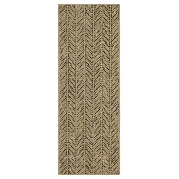 Nature 1012NTL Jute/Black 2'7" x 7'3" Indoor / Outdoor Rug