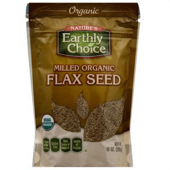 Natures Earthly Choice Milled Organic Flax Seed, 10 oz, (Pack of 6)