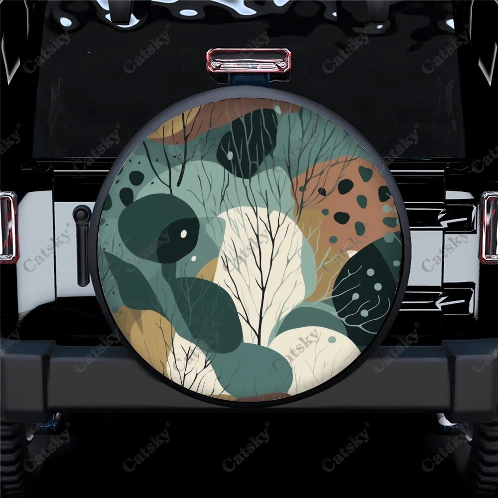 Nature Abstract Shapes Pattern Polyester Universal Spare Wheel Tire