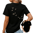 thumbnail image 1 of Nature Aesthetic Bird Silhouette Graphic Tees Womans T-shirt Shirts Black White S-5XL Tops, 1 of 4