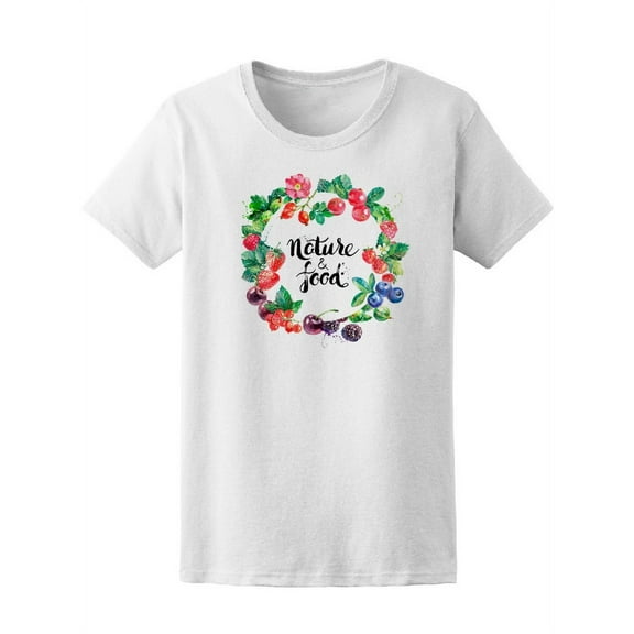 Nature And Food, Floral Wreath T-Shirt Women -Image by Shutterstock, Female x-Large