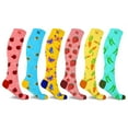 thumbnail image 1 of Nature And Fruity Prints Knee-High Compression Socks - 6 Pair, 1 of 8