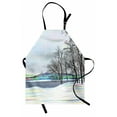 thumbnail image 1 of Nature Apron Rural Winter Forest with Leafless Tree Branches Digital Vibrant Effects Artwork, Unisex Kitchen Bib Apron with Adjustable Neck for Cooking Baking Gardening, Multicolor, by Ambesonne, 1 of 3