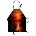 thumbnail image 1 of Nature Apron Sunset Horizon Skyline Reflection on the Sea Rural Fresh Dramatic View, Unisex Kitchen Bib Apron with Adjustable Neck for Cooking Baking Gardening, Red Scarlet Vermilion, by Ambesonne, 1 of 3