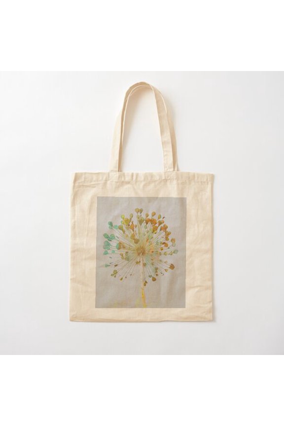 Nature Art Allium Canvas Tote Bags, Reusable Shopping Bag