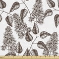 thumbnail image 1 of Ambesonne Nature Art Fabric by the Yard Upholstery, Branches and Lilac Trees, 10 Yards, Brown White, 1 of 5