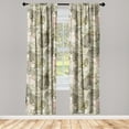 thumbnail image 1 of Nature Art Window Curtains, Forest Line Art Leaves Greenery Boho Petals on Plain Background, Lightweight Decor 2-Panel Set with Rod Pocket, Pair of - 28"x95", Sage Green and Pale Rose, by Ambesonne, 1 of 3
