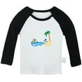 thumbnail image 1 of Nature Beach Pattern T shirt For Baby, Newborn Babies T-shirts, Infant Tops, 0-24M Kids Graphic Tees Clothing (Long Black Raglan T-shirt, 0-6 Months), 1 of 4