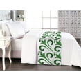 thumbnail image 1 of Nature Bed Runner, Botanical Inspired Abstract Shape Pattern Meadow Shape on Plain Background, Decorative Accent Bedding Scarf for Hotels Homes & Guest Rooms, Queen, Fern Green and White, by Ambesonne, 1 of 3