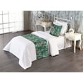 thumbnail image 1 of Nature Bed Runner Set, Christmas Concept Watercolor Style Repetitive Fir Leaves and Cones Art, Decorative Bedding Scarf & a Pillow Sham for Hotels Homes, Twin, Hunter Green Fawn Umber, by Ambesonne, 1 of 3