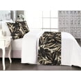 thumbnail image 1 of Nature Bed Runner Set, Minimalist Style Drawn Jungle Leaves Sketch Pattern on Dotted Background, Decorative Bedding Scarf & 2 Pillow Shams for Hotels Homes, King, Charcoal Grey and Ecru, by Ambesonne, 1 of 3