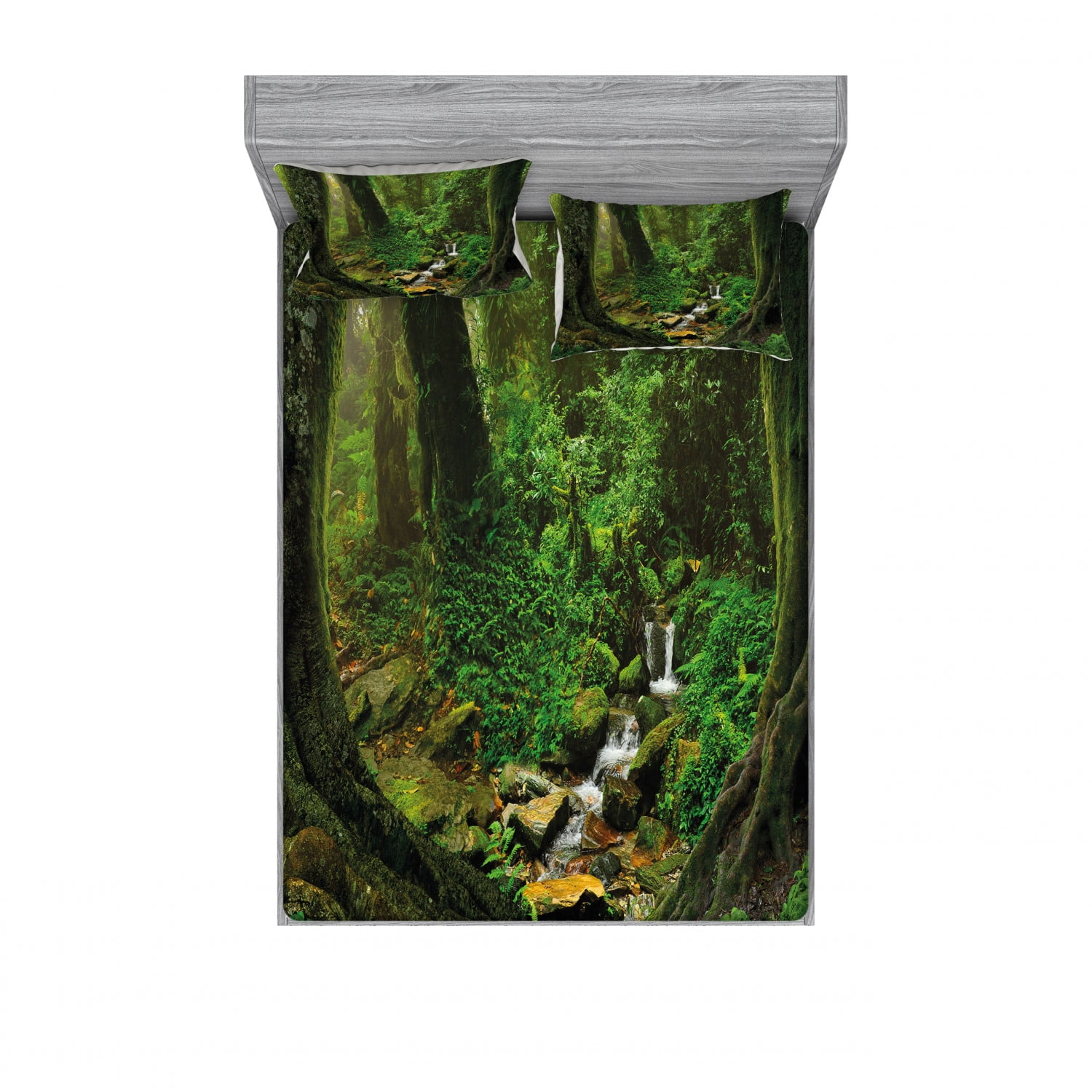 Nature Bedding Set with Sheet & Covers, Wonderland Forest Nepal Jungle
