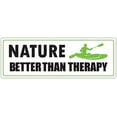 thumbnail image 1 of Nature Better Than Therapy Kayaking, Rafting, Canoeing, Paddling 3M Vinyl Decal Bumper Sticker 3x8 inches, 1 of 3