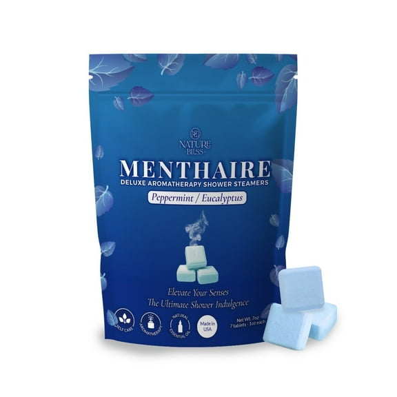 Nature Bliss Menthaire Aromatherapy Shower Steamers  Peppermint & Eucalyptus  7 Tablets  Spa Inspired Shower Experience