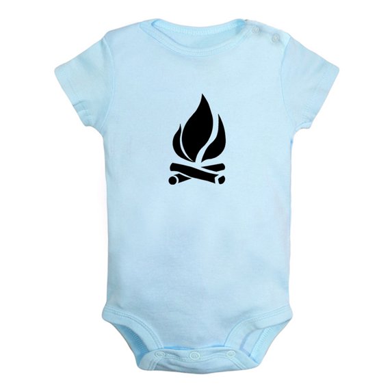 Nature Bonfire Pattern Rompers For Babies, Newborn Baby Unisex Bodysuits, Infant Jumpsuits, Toddler 0-24 Months Kids One-Piece Oufits (Blue, 18-24 Months)