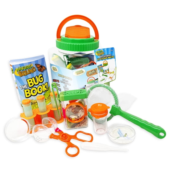 Nature Bound: Bug Catcher Kit - 20pc Insect Habitat, Storage Bucket, Net-Magnifier-Tools, Activity Book, Collect-Observe-Learn-Release Toy, Kids 3+