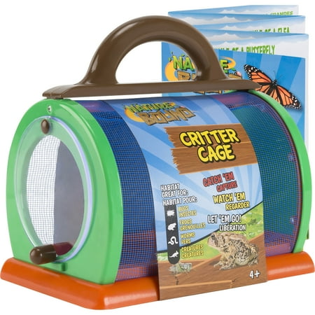 Nature Bound: Critter Cage - 8.5x5.75" Bug Catcher & Habitat Kit, Observation Tool, Access Hatch, Activity Booklet, Outdoor Exploration Toy, Kids 4+