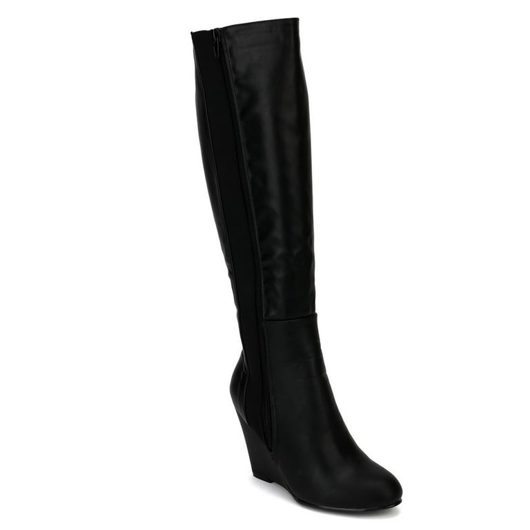 Knee high top lycra boots