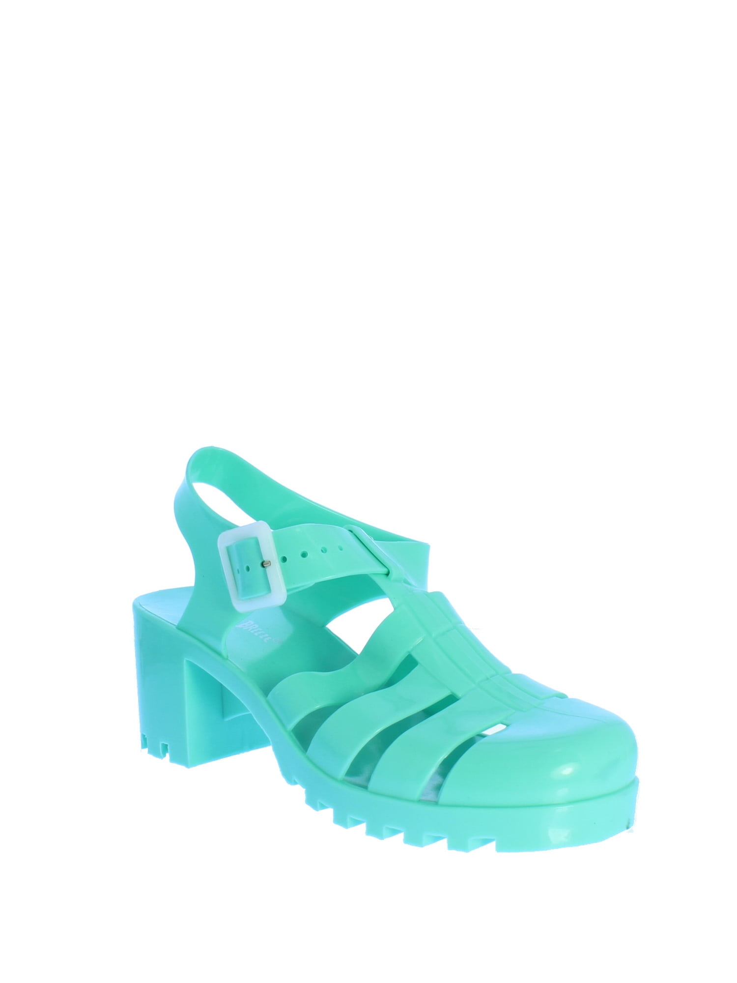 Nature Breeze Brash Jelly Sandal Heel in Green Walmart