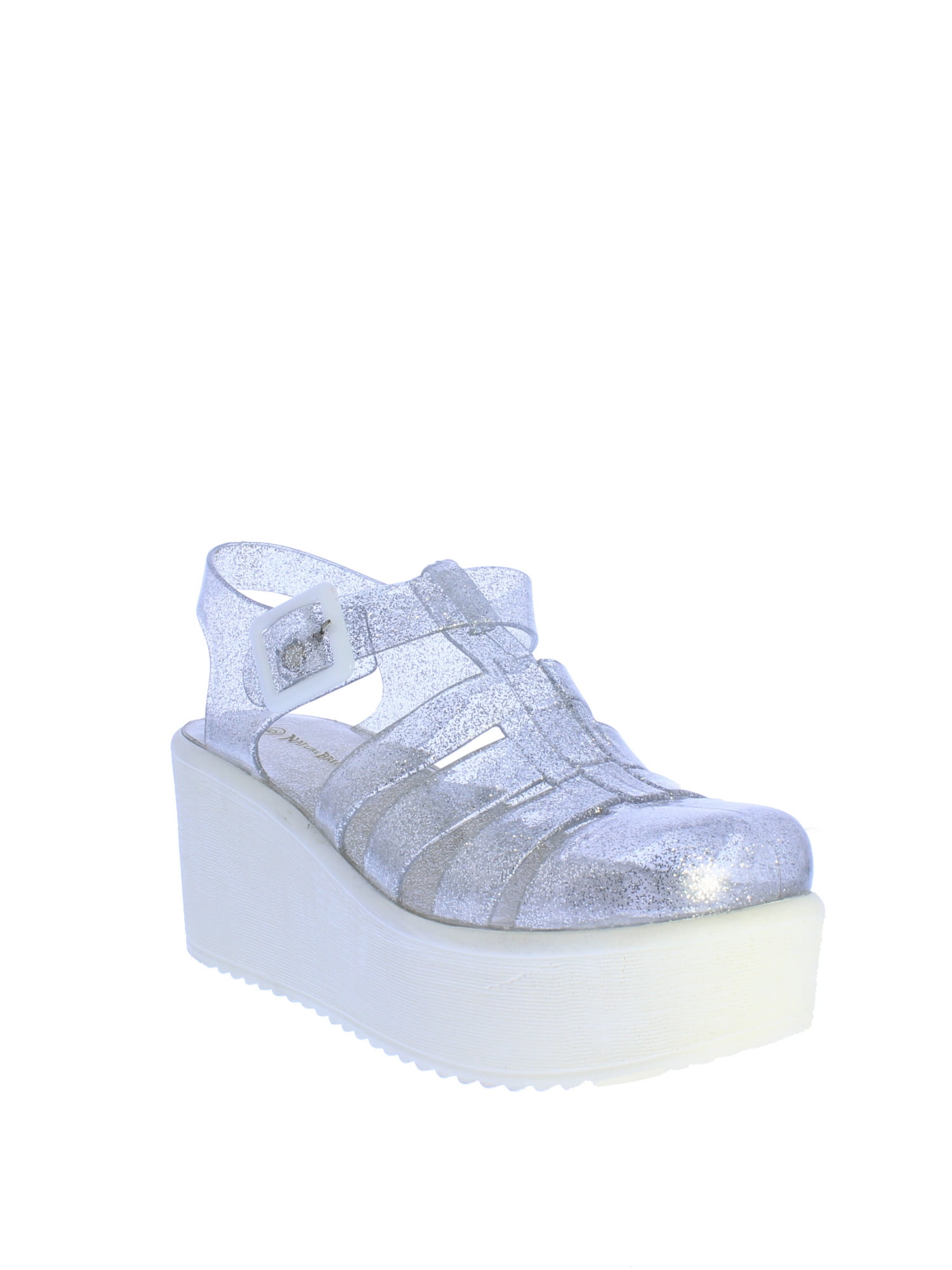 Nature Breeze Disco 02 Jelly Platform Sandal in Clear