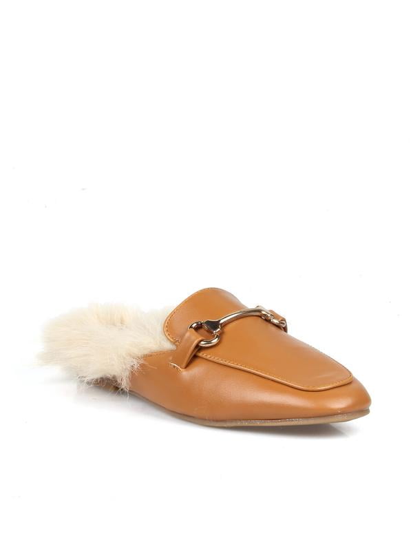 Faux fur cheap mules