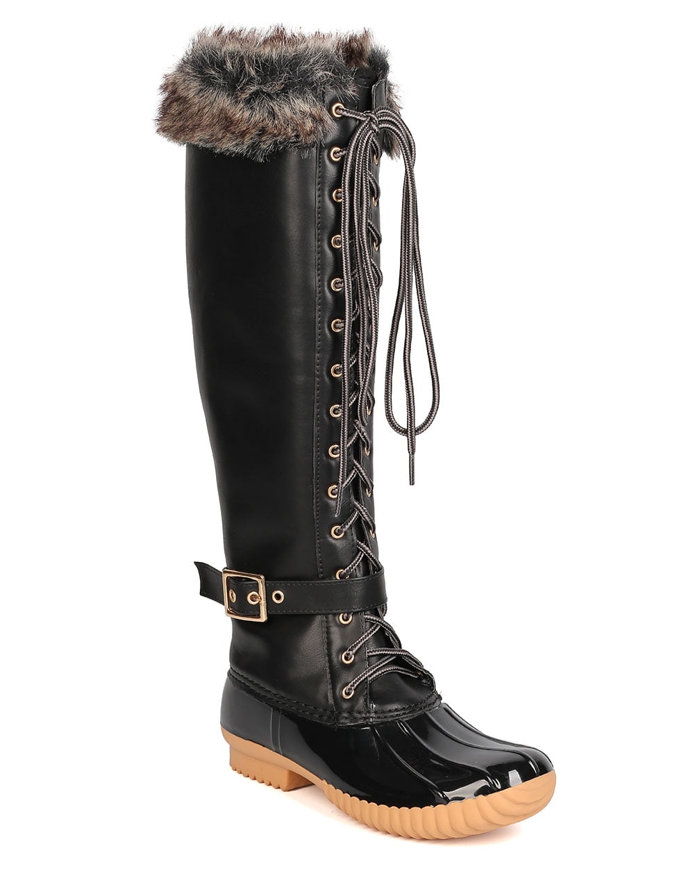 Duck boots with fur trim new arrivals
