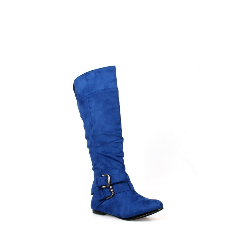 Nature Breeze Knee high Women s Slouchy Boots in Blue Walmart