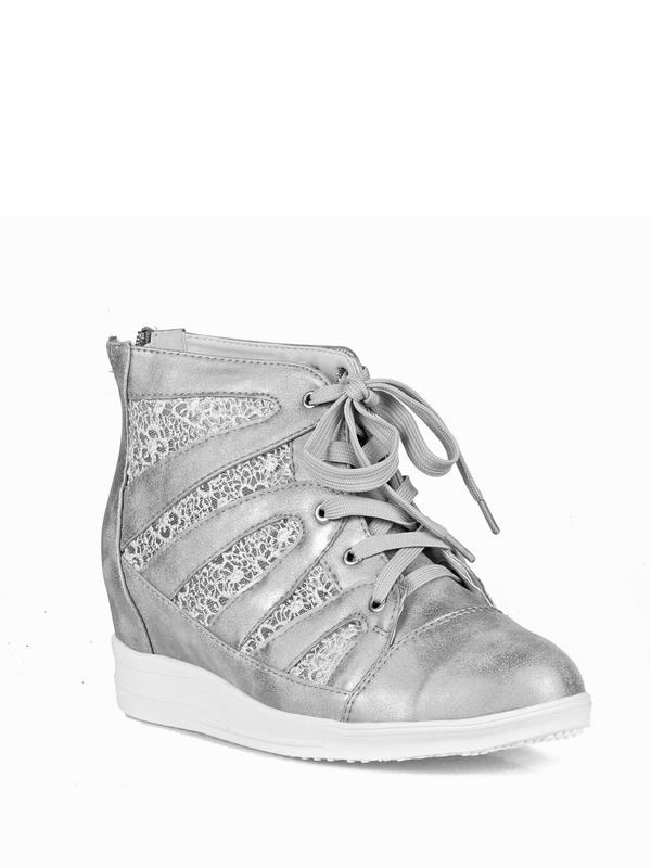 Nature Breeze Lace Women's Wedge Sneakers in Grey - image 1 of 3