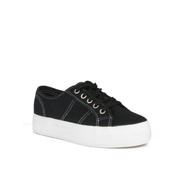 Nature Breeze Lace up Canvas Sneakers in Black - Walmart.com